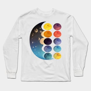 Lunar Phases Unveiled - Embrace the Dance of the Moon Long Sleeve T-Shirt